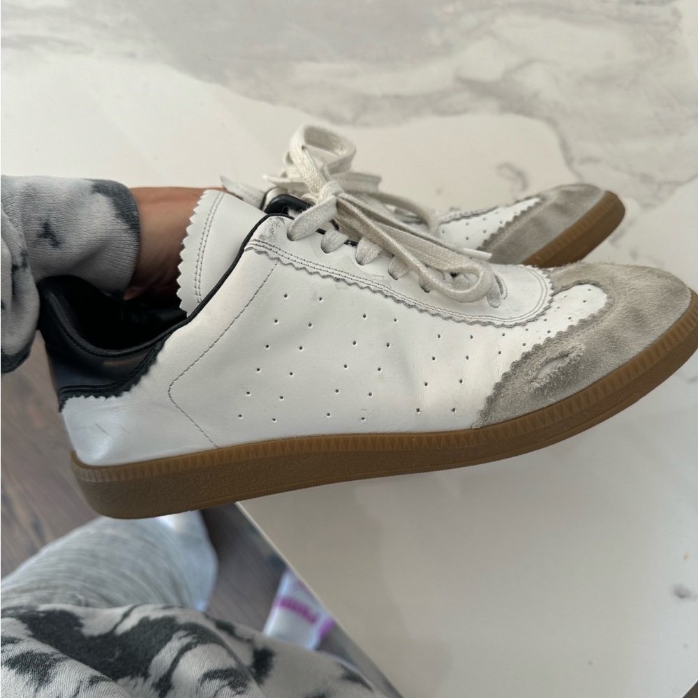 Isabel Marant White and Gray Sneakers